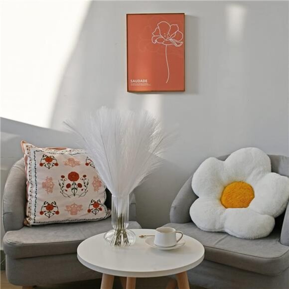 20pcs White Silk Pampas Grass Artificial Fake Flowers 18" for Mother's Day - Picture 6 of 7